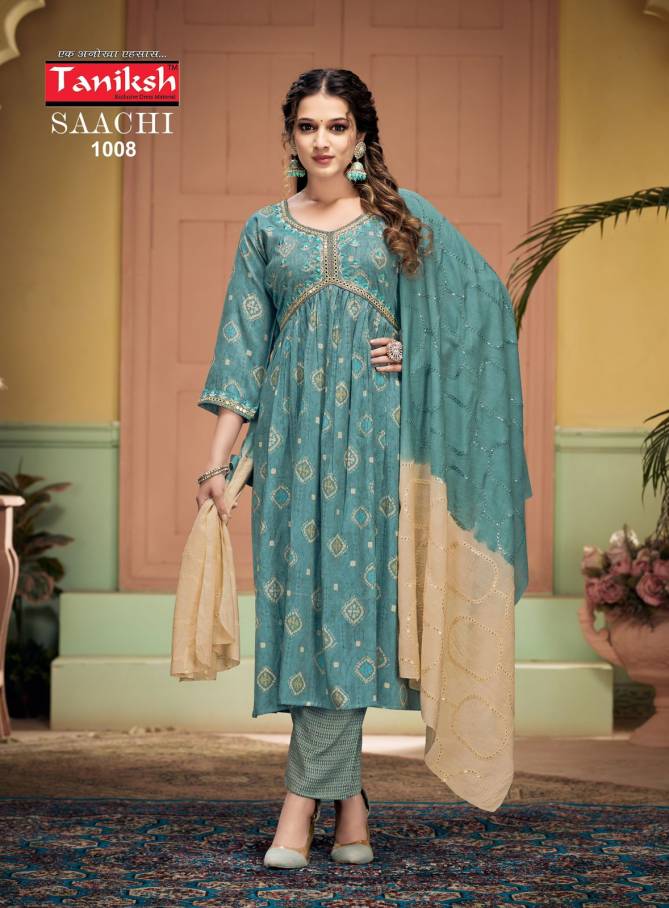 Saachi Vol 1 By Tanishk Rayon Alia Cut Readymade Suits Wholesale Market In Surat
